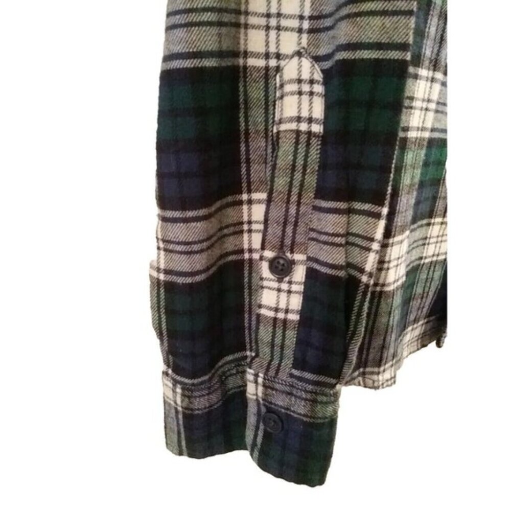 LUCKY BRAND Men's Flannel Shirt Overshirt Navy Blue Plaid Cotton Stretch NWT - Picture 6 of 12